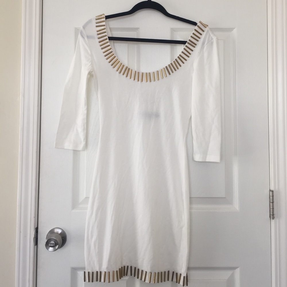 Nastygal metal trimmed white minidress