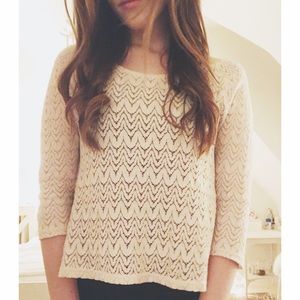 Urban Outfitters Cream Lace Top