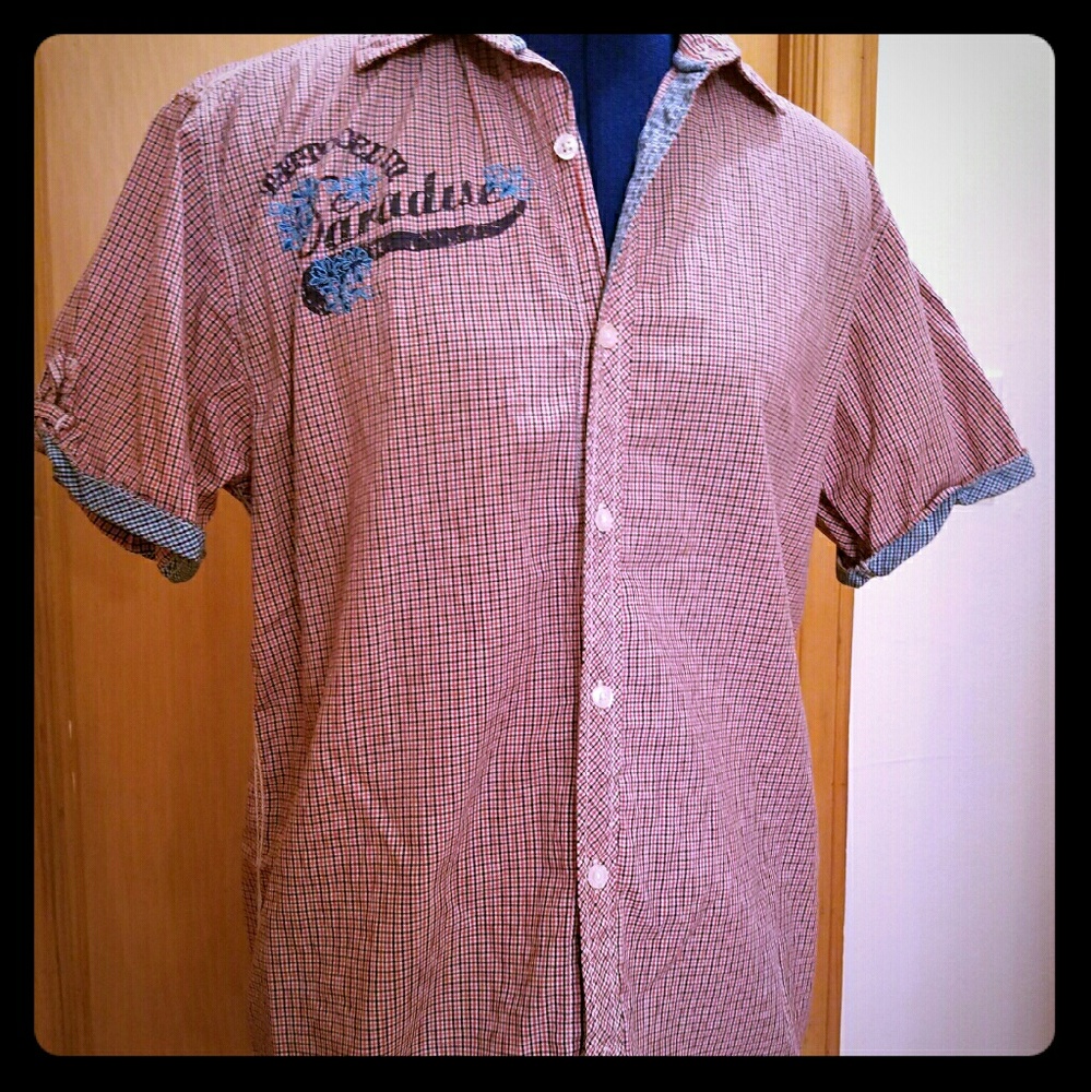 Ed Hardy men's short sleeve button down