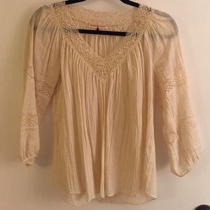 Rebecca Taylor Cream Crochet + Sequin Tunic 2