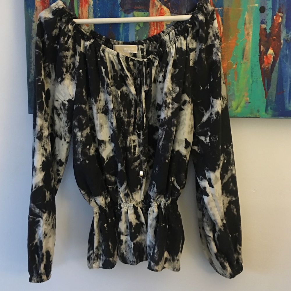 MICHAEL Silk tie dye print blouse