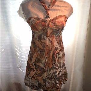 Resort sundress with detail neckline