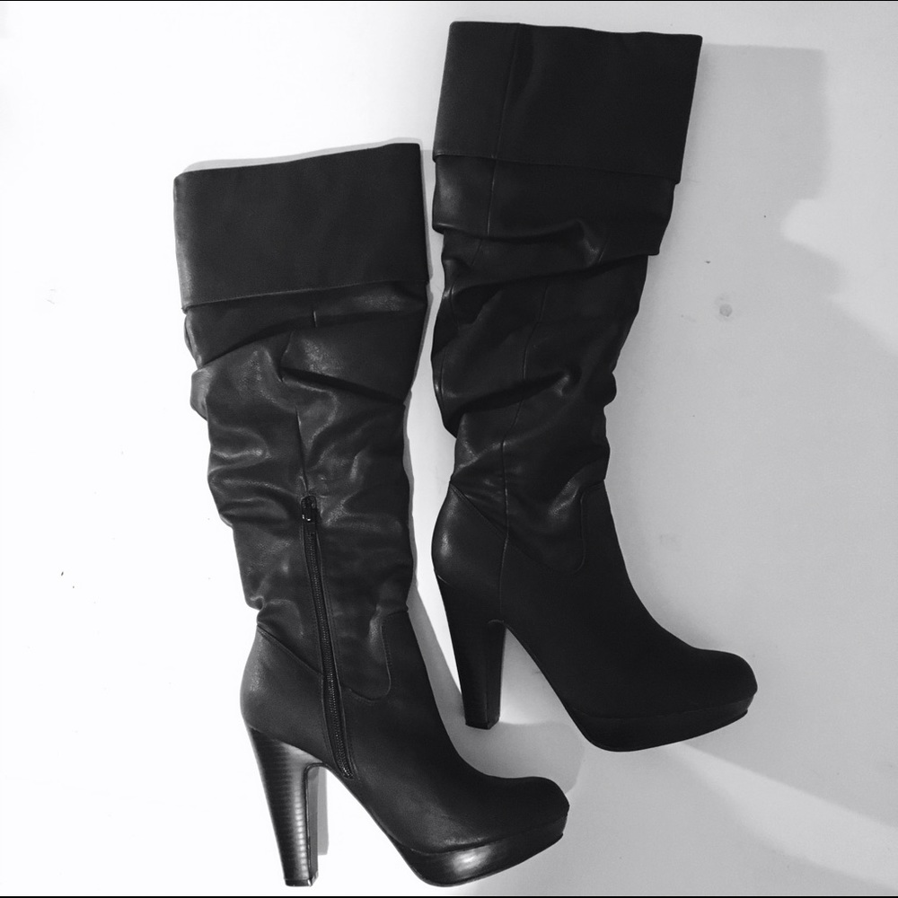 Black Knee High Boots Sz 6.5M 'Diba'