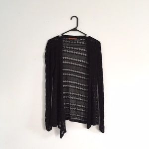 Belldini black silk blend crochet cardigan