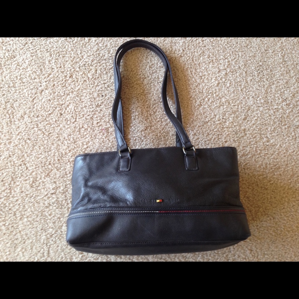 Tommy Hilfiger Dark Brown Leather Handbag