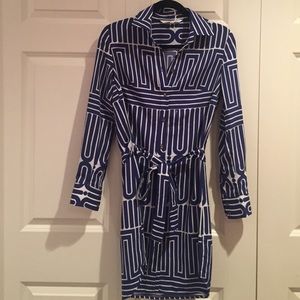 Geometric print shirt dress