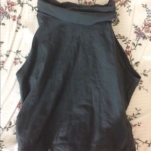 American Apparel Grey Turtleneck Crop Top