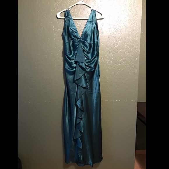 Turquoise Prom Dress - Picture 2 of 3