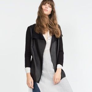 Zara Faux Leather Knit Jacket