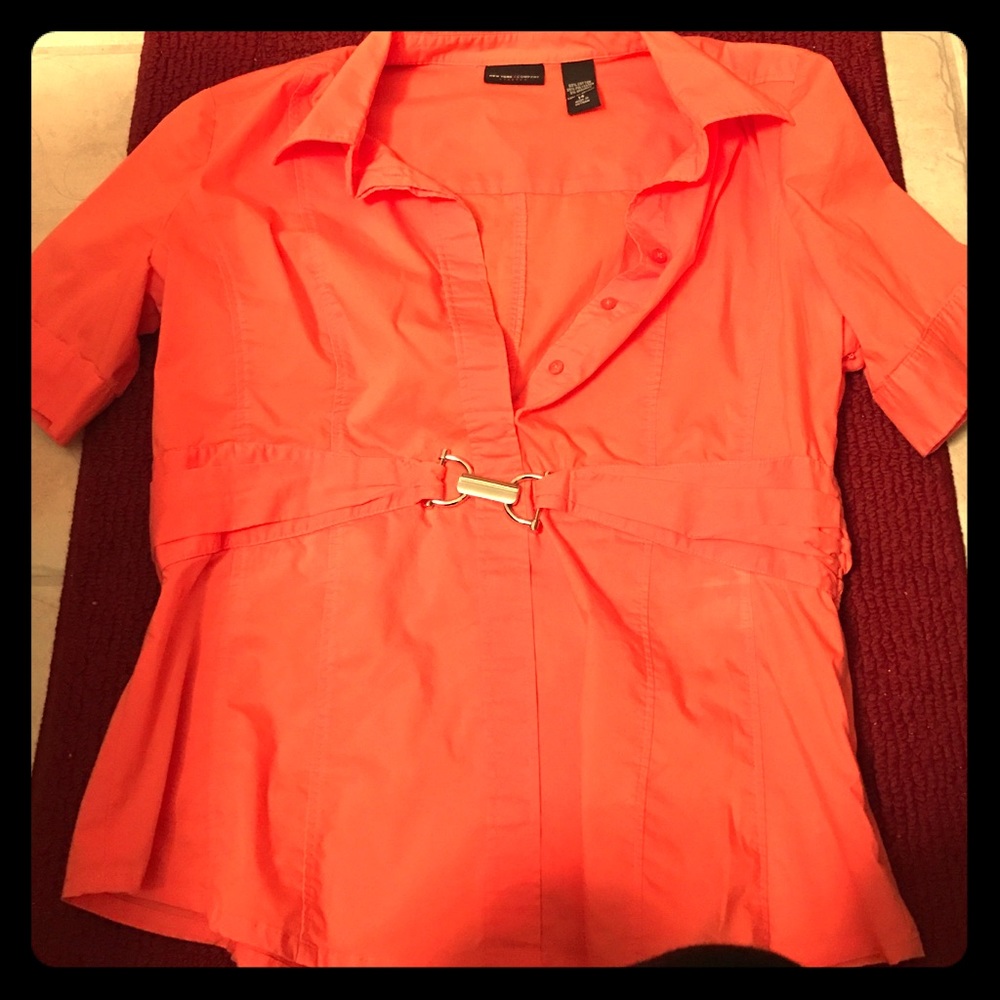New York and company orange blouse
