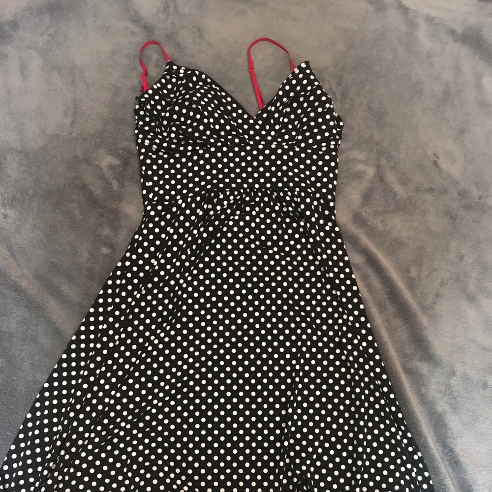 Super cute black and white polka dot dress