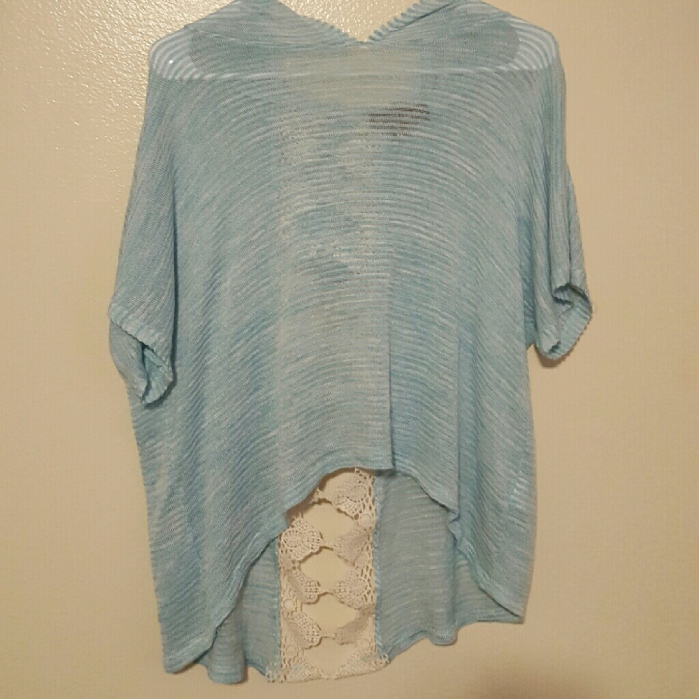Blue see through high low top