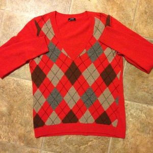 J crew argyle red shirt