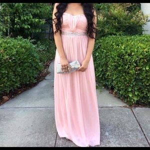 Light pink prom dress.