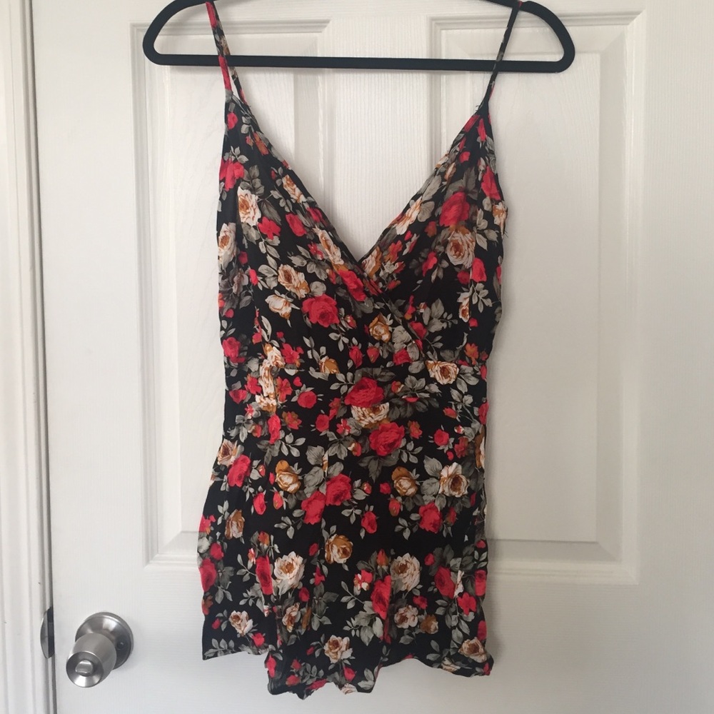 Open back floral romper