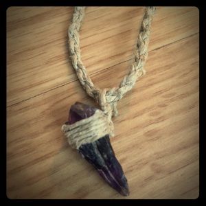 Hemp with amethyst necklace