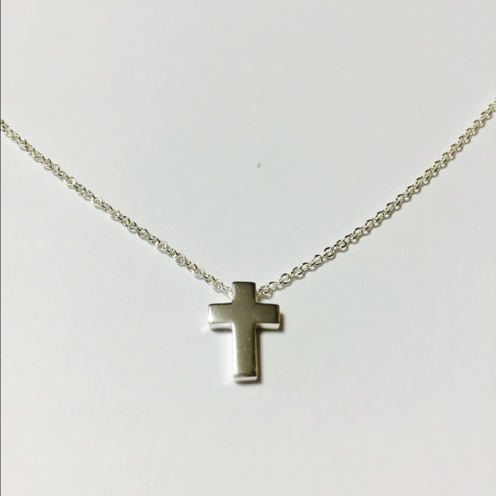 Sterling silver plain Cross Pendant necklaces