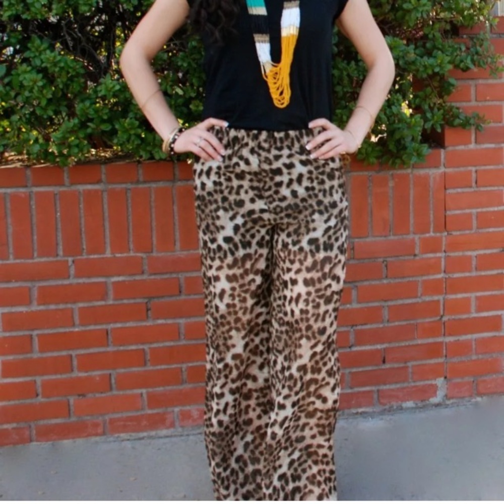 On the prowl Leopard Palazzo Pants