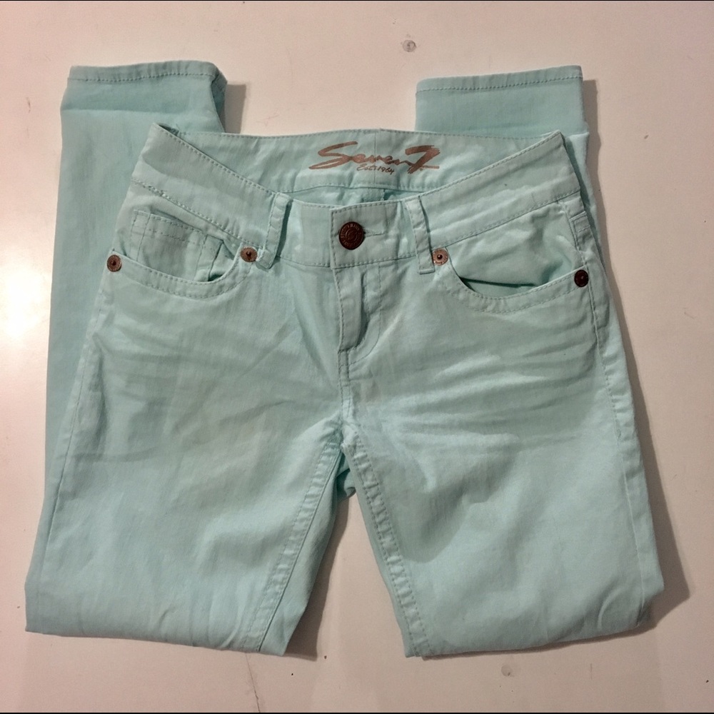 Seven 7 Jeans, Size: 6 Petite, Seafoam Green