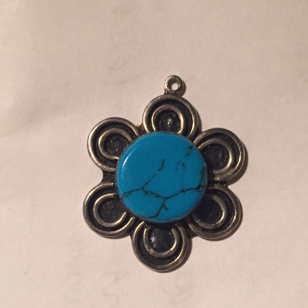 Turquoise necklace charm