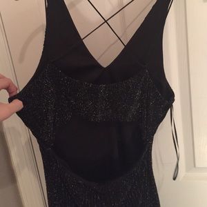 Black strappy sparkly mini dress