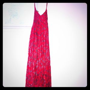 Long red floral dress size 0