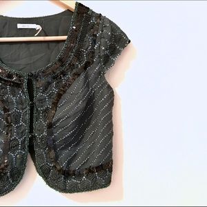 Beaded Button-up Crop Top