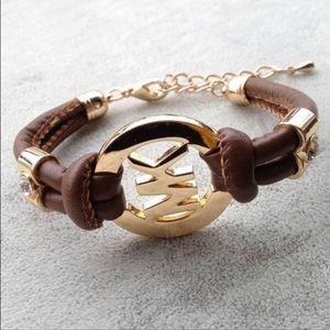 Cute red leather MK bracelet
