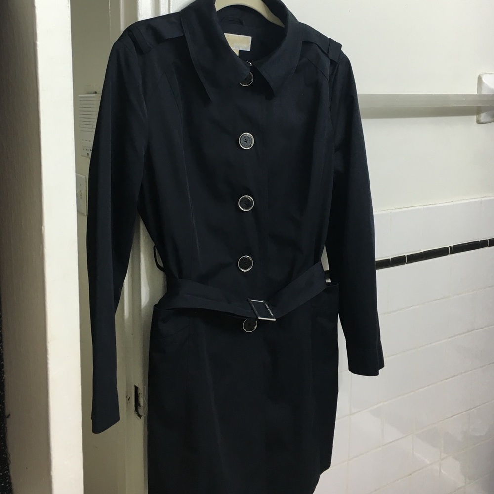 Michael kors black trench coat+ free MK clutch