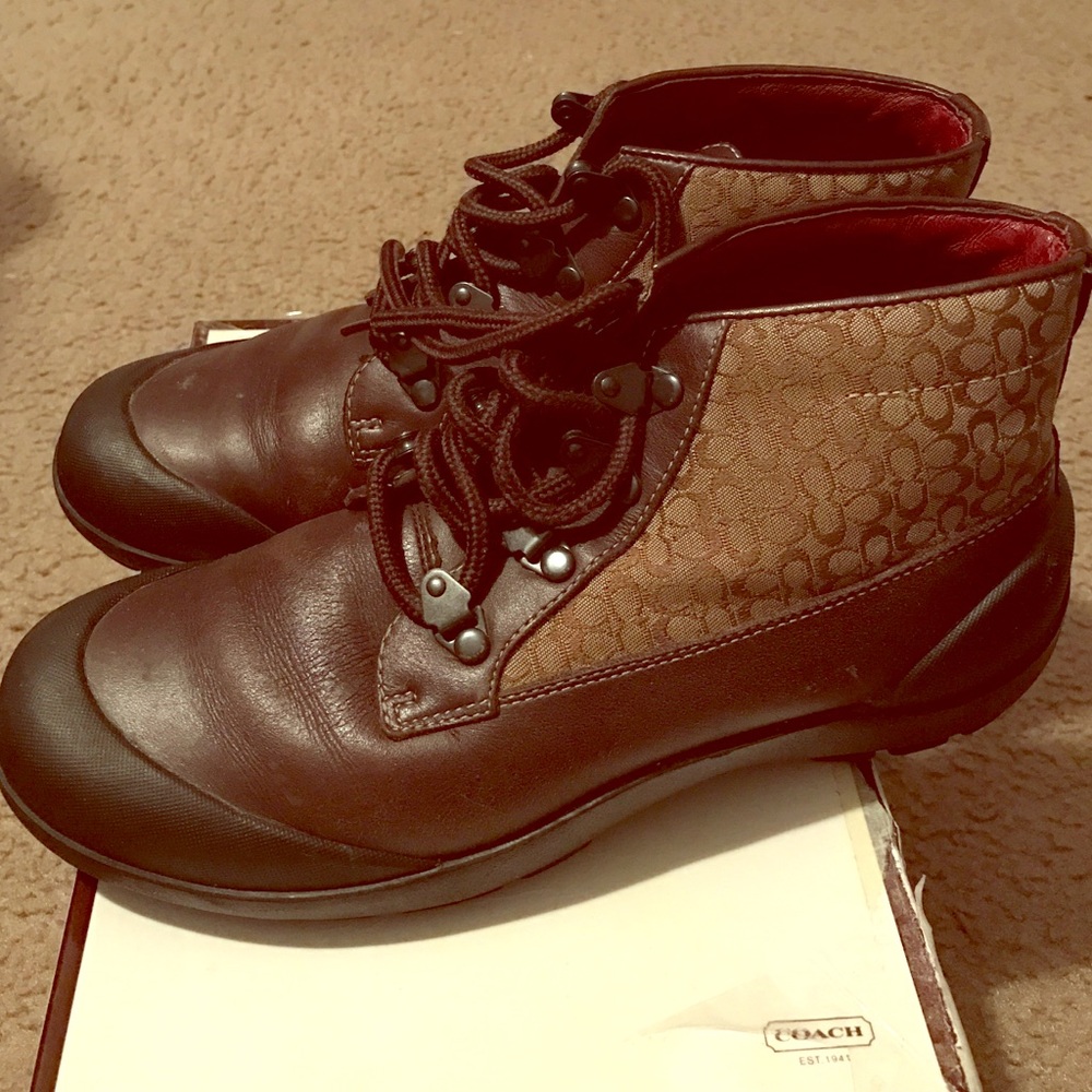 Authentic Signature Coach leather boots