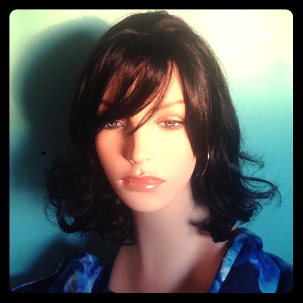 Brand new Brunette wig with red highlights