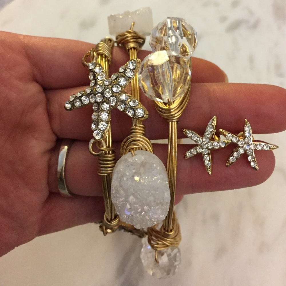 Custom Bracelets and Matching Starfish Earrings