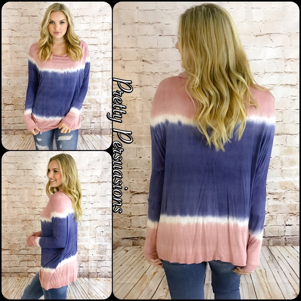 CLEARANCE‼️ Tie Dyed Long Slv Oversized Hooded Top - Picture 4 of 4