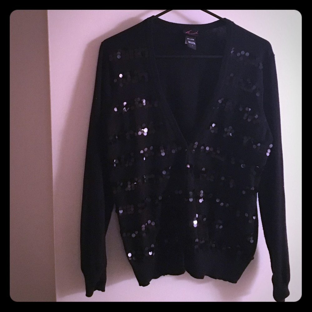 Torrid Black Sequin Cardigan