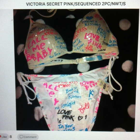 VS FULLY SEQUENCED PINK SWIM WEAR/SMALL/Adjustable - Picture 1 of 4