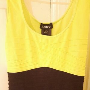 Bebe 2-tone Textured Bandage Bodycon Dress M/L