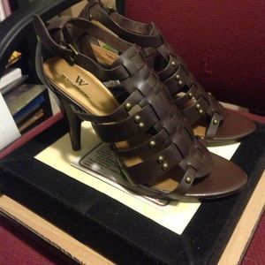Worthington strappy brown high heels