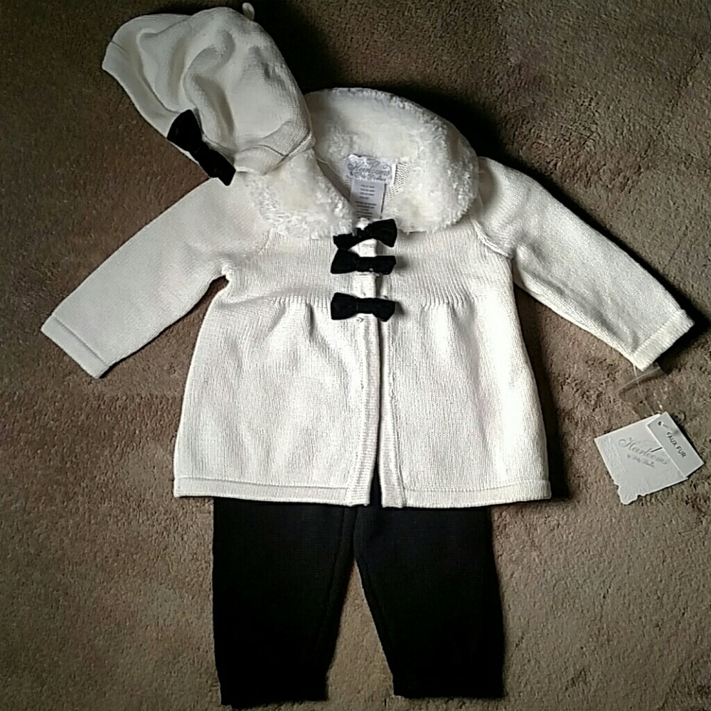 NEW 3 Piece Heirloom Knit Hat, Sweater and Legging