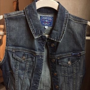 Just USA Brand Button close Denim Vest