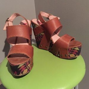 Betsey Johnson aztec wedges