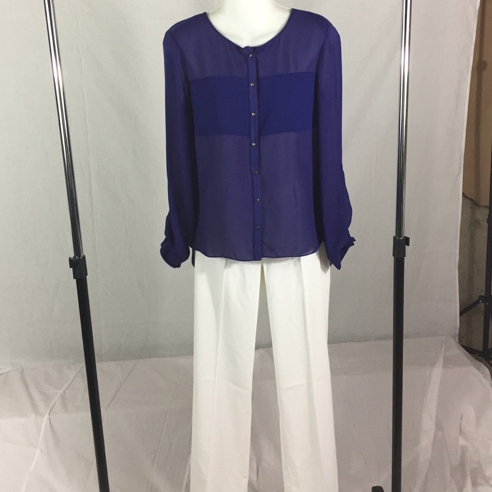 T Tahiti royal blue blouse size XS.