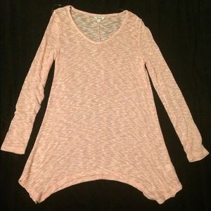 Long sleeve flowy light pink shirt