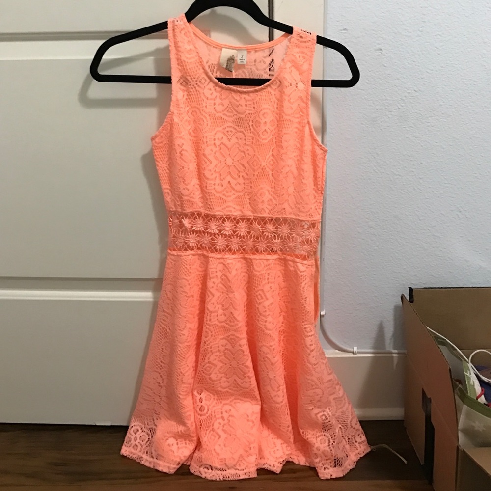a coral dress