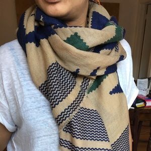 Mir Cashmere Blend Geometric Print Scarf