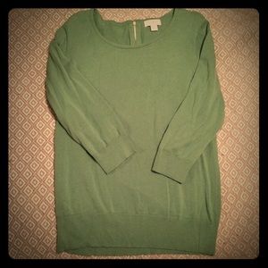Loft brand, green sweater with zipper back