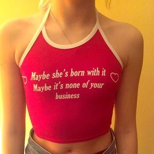 O-Mighty Red and White Halter Top