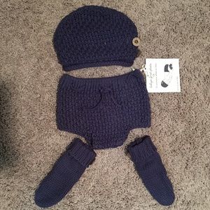 Little Newcomers baby boy first photo outfit.