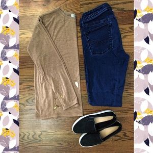 🆕 Zara Tan Sweater with Elbow Pads