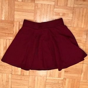 Burgundy Skater Skirt