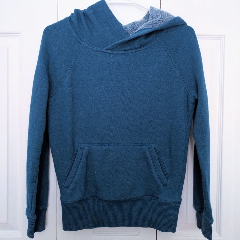 Warm and Soft Blue Aerie Fitted Hoodie